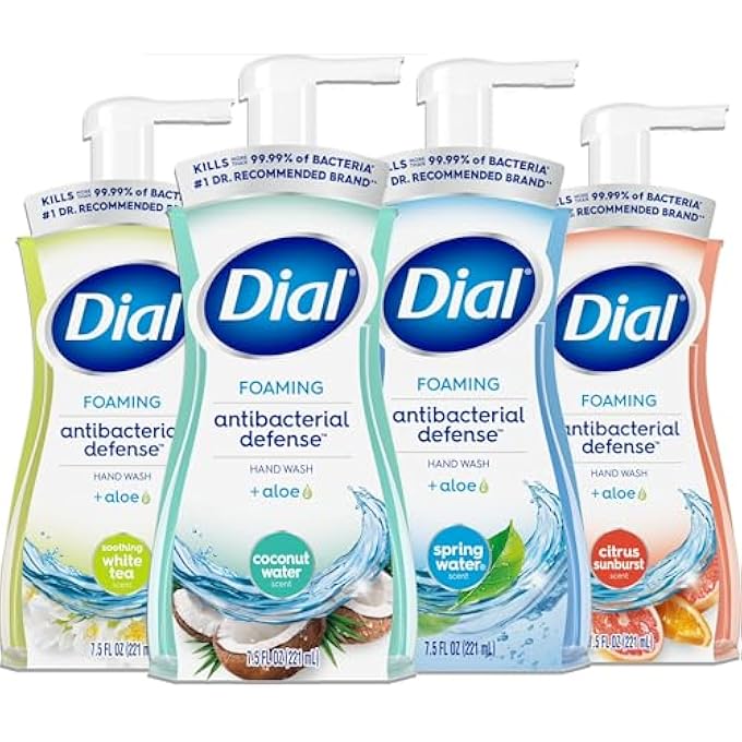 Dial غسول يدين رغوي مضاد للبكتيريا - مجموعة متنوعة 4 عبوات - 7.5 أونصة لكل منها - Image 1